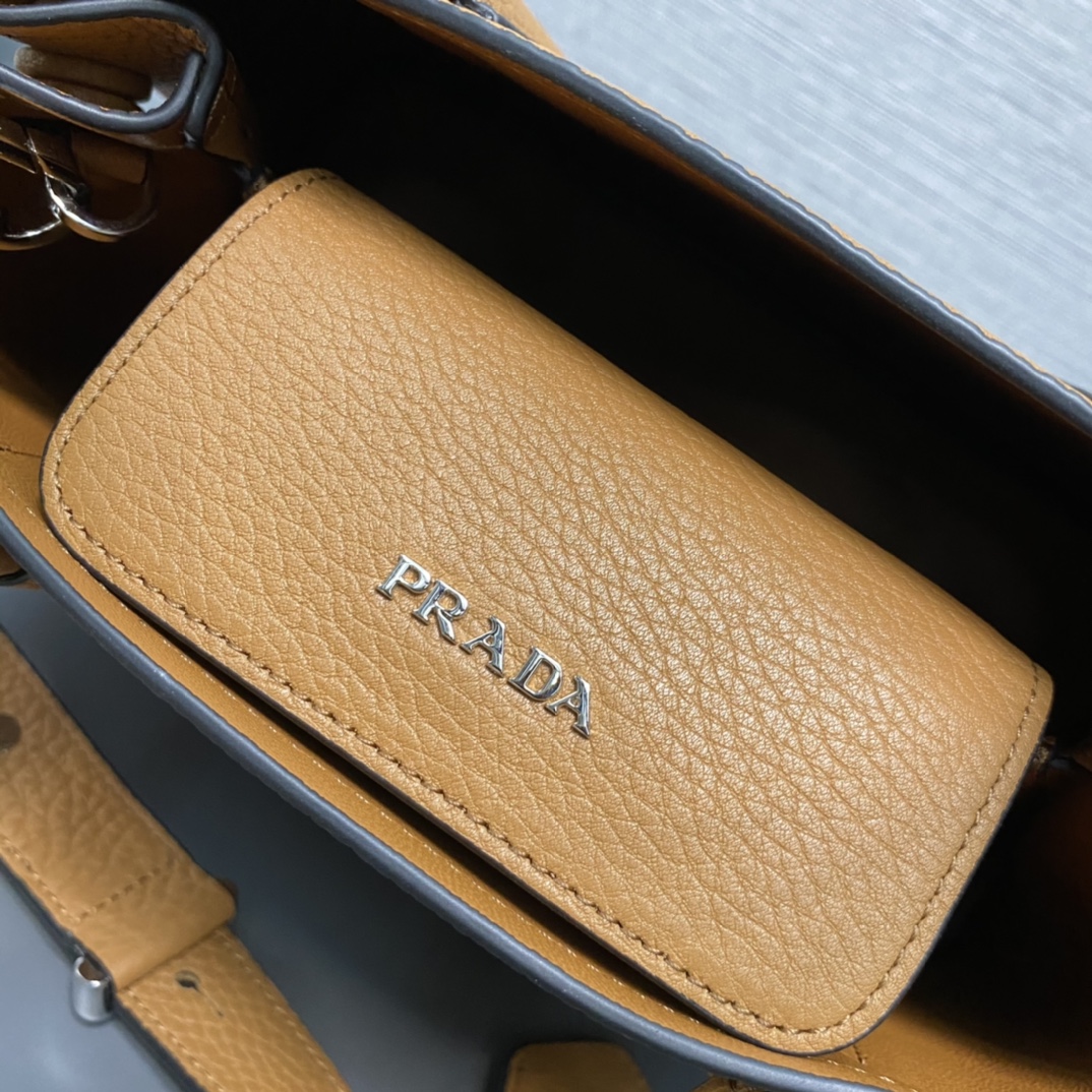 Prada Double Leather Mini Bag Shoulder Bag Camel 1BG443